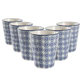 300ml Hand Printed Stoneware Tumblers - Pack of Six - By Nicola Spring