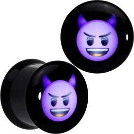 1/2 Licensed Purple Devil emoji Acrylic Double Flare Plug Set