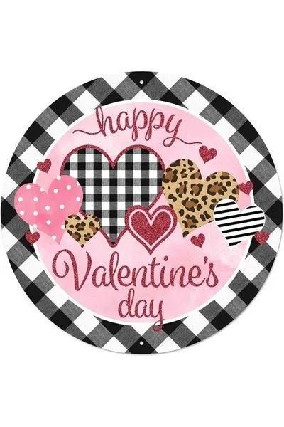 12" Metal Sign: Leopard Valentine's Day