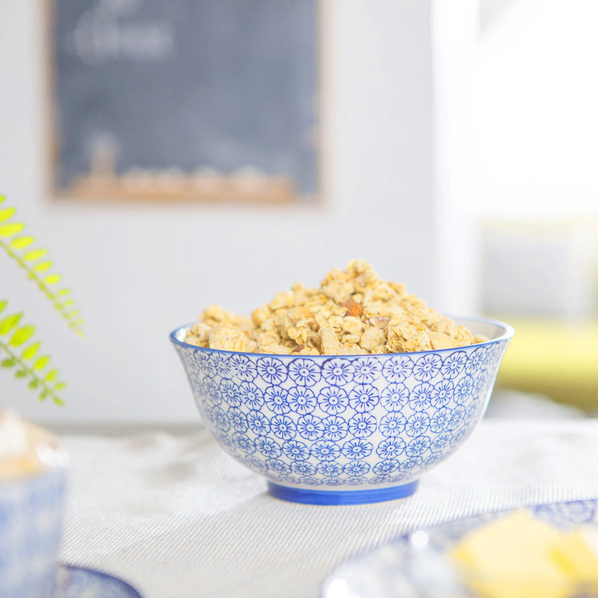 16cm Hand Printed Stoneware Cereal Bowls - Pack of Six - By Nicola Spring