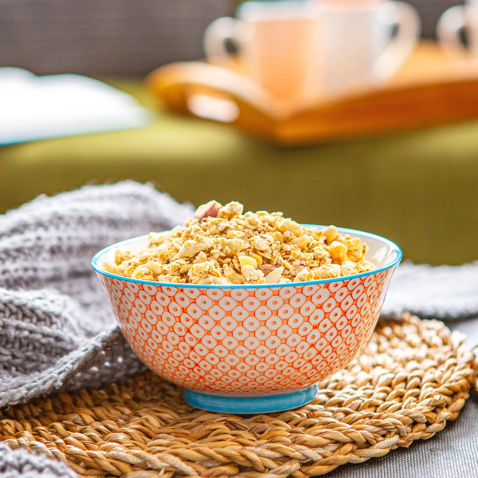 16cm Hand Printed Stoneware Cereal Bowls - Pack of Six - By Nicola Spring