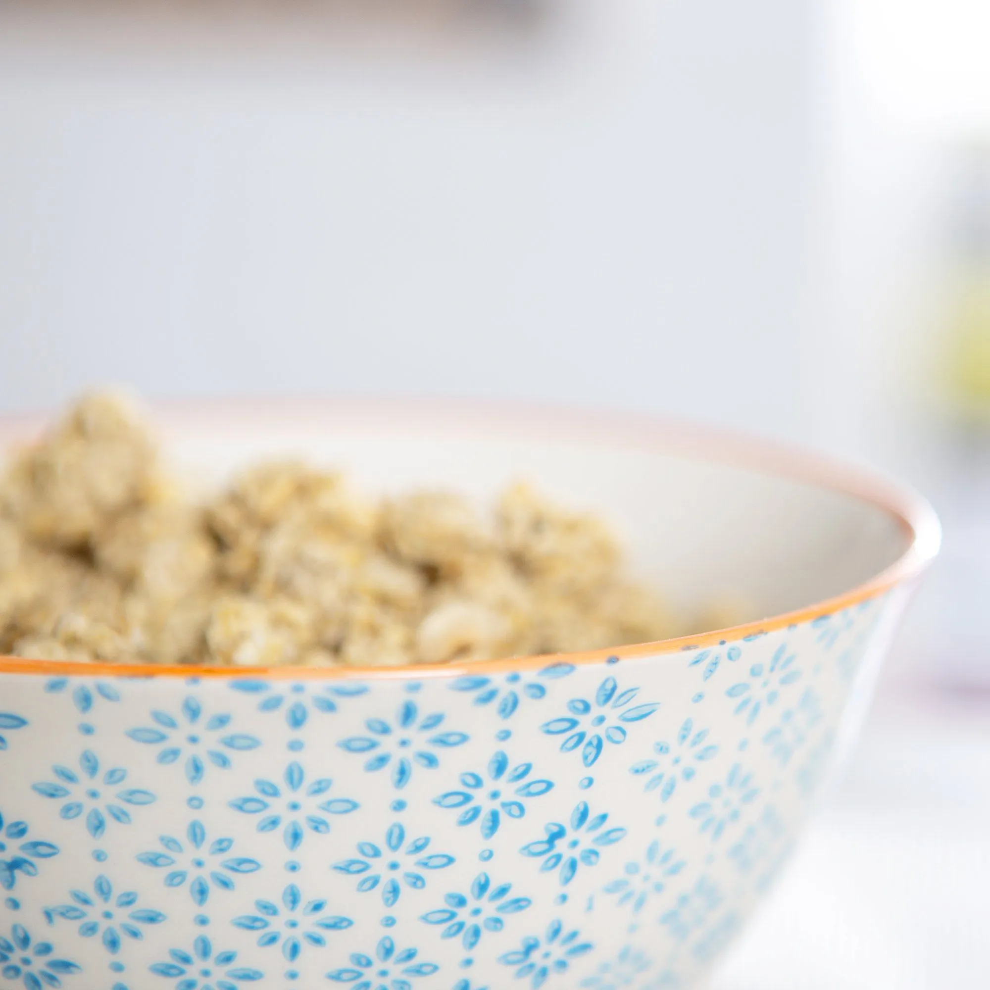 16cm Hand Printed Stoneware Cereal Bowls - Pack of Six - By Nicola Spring