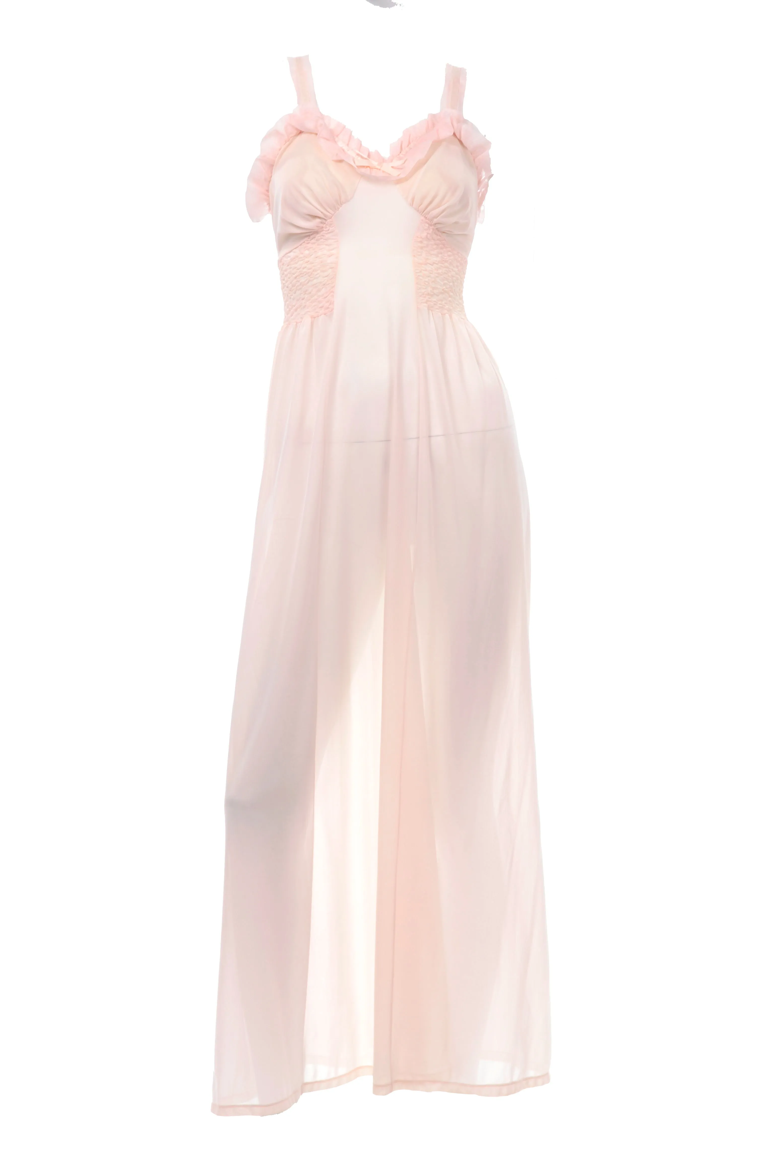 1960s Artemis Pale Pink Vintage Nightgown Size Small