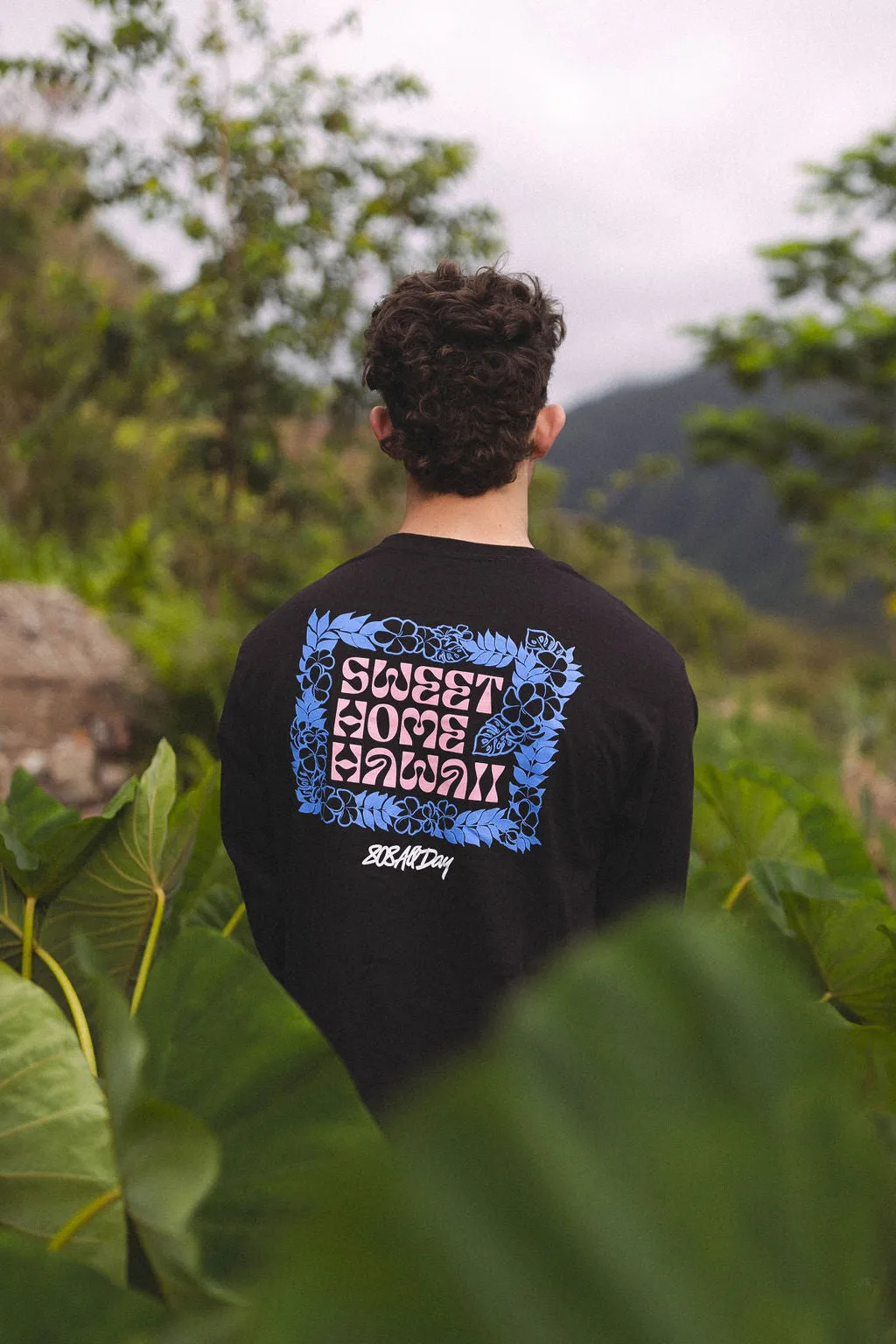 808ALLDAY SHH Floral Black L/S