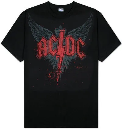 AC/DC Wings Logo T-Shirt - Black