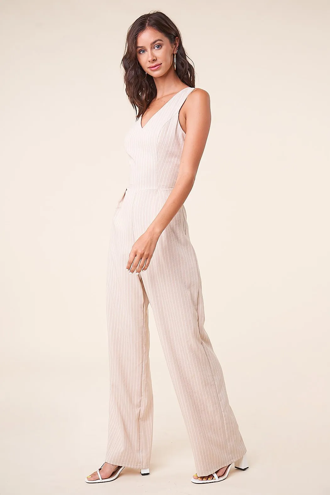 Aemelia Striped Tie-Back Jumpsuit