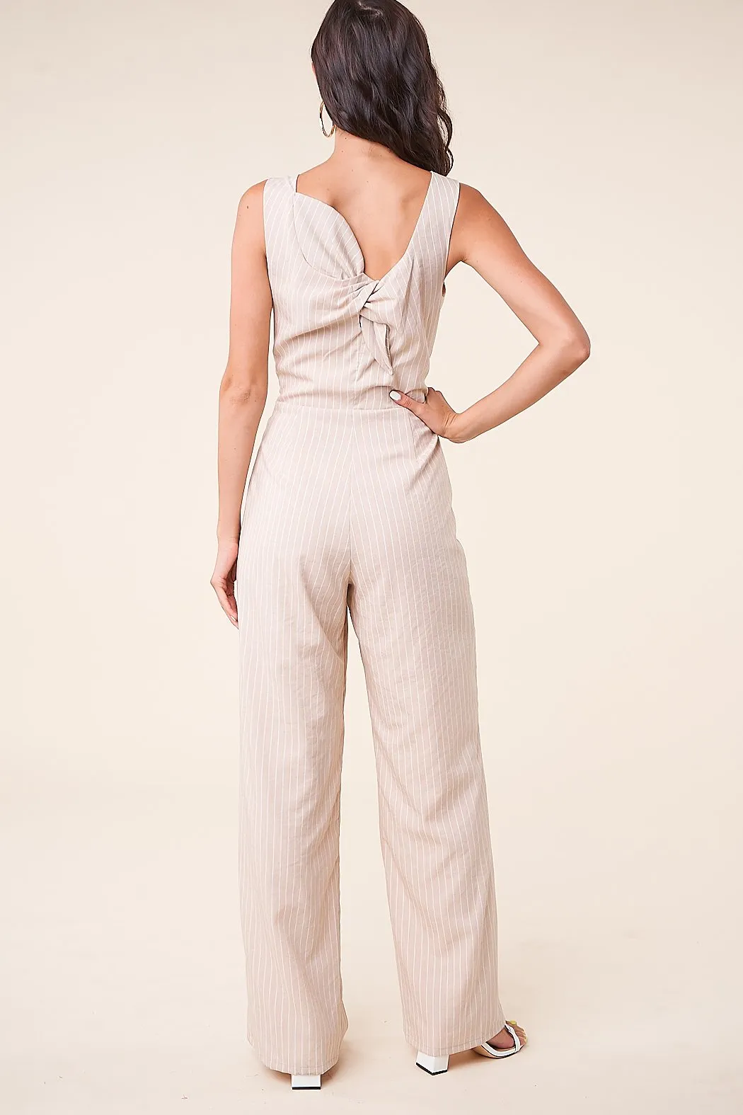 Aemelia Striped Tie-Back Jumpsuit