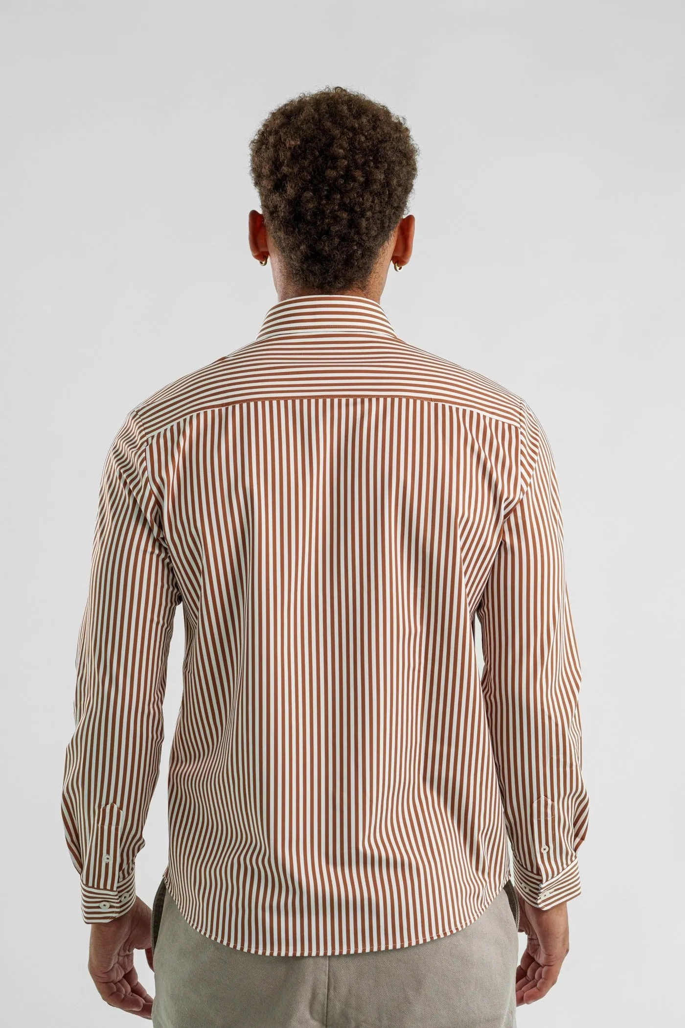 APEX - Dark Orange Bengal Stripe Long Sleeve Shirt