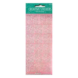 Arbee Stickers, Glitter Floral Corners Pink/Silver