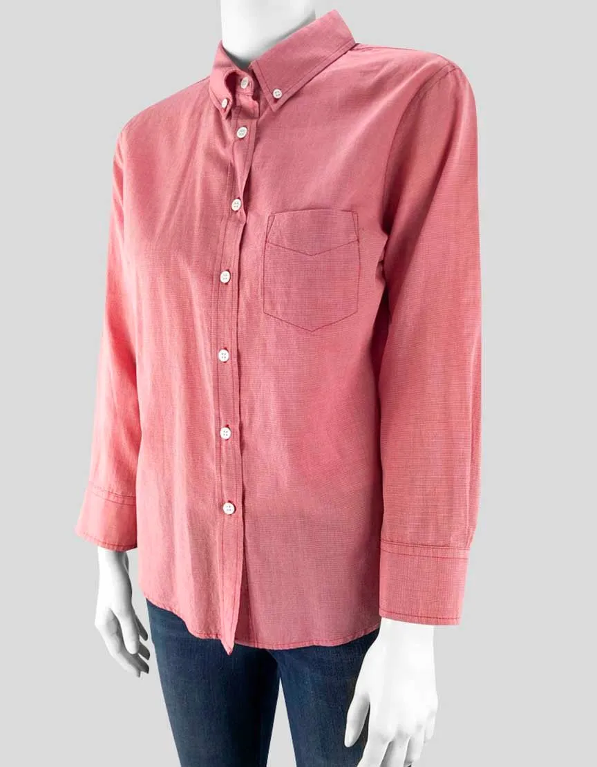 Band Of Outsiders Red White Checked Button Down Size 2US