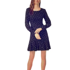 BAR III, Ladies Black & White Polka Dot Dress, Long Sleeve, Size 8, $79.50