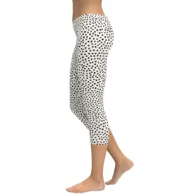 Beige Polka Dot Pattern Capris