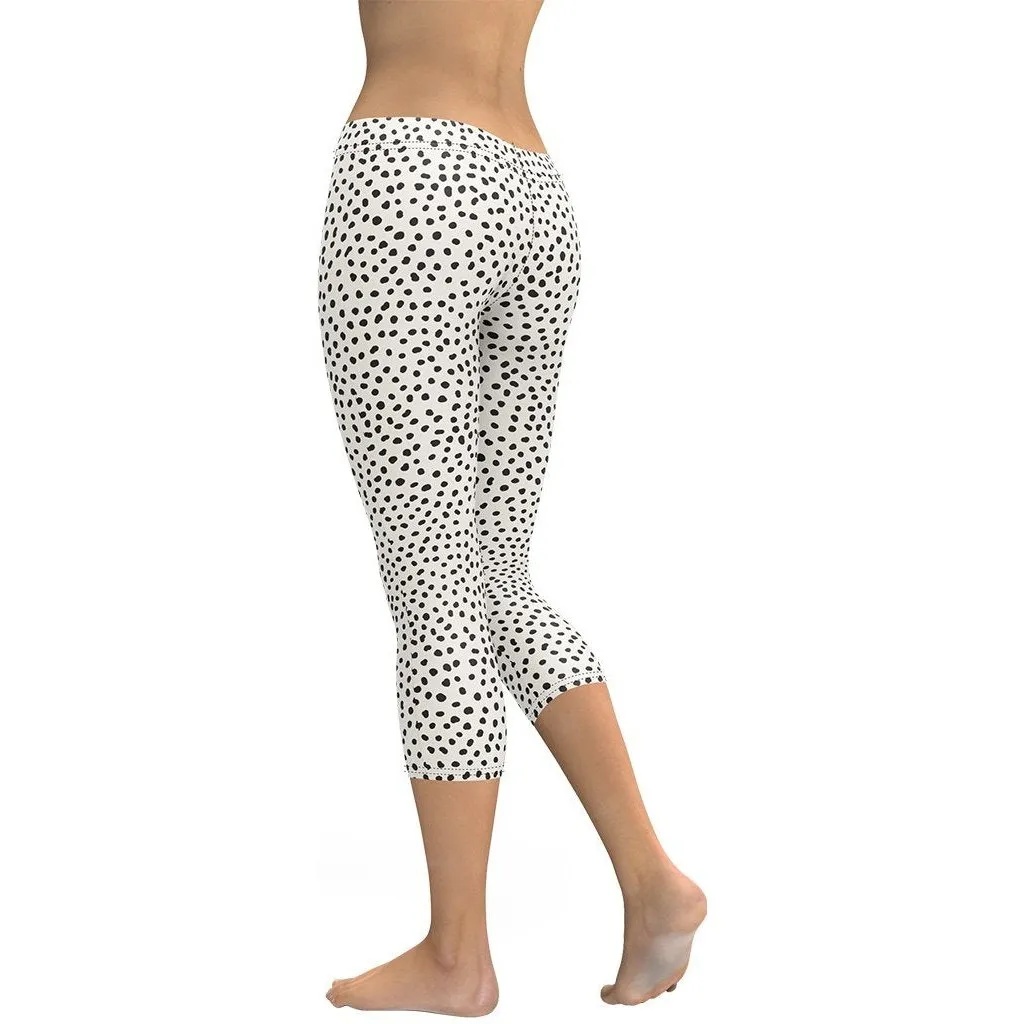 Beige Polka Dot Pattern Capris