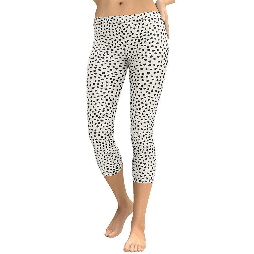 Beige Polka Dot Pattern Capris