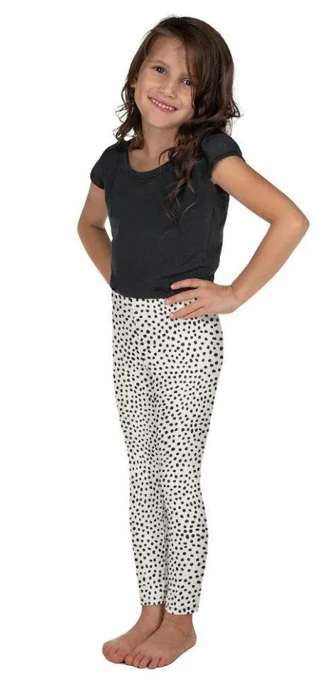 Beige Polka Dot Pattern Kid's Leggings