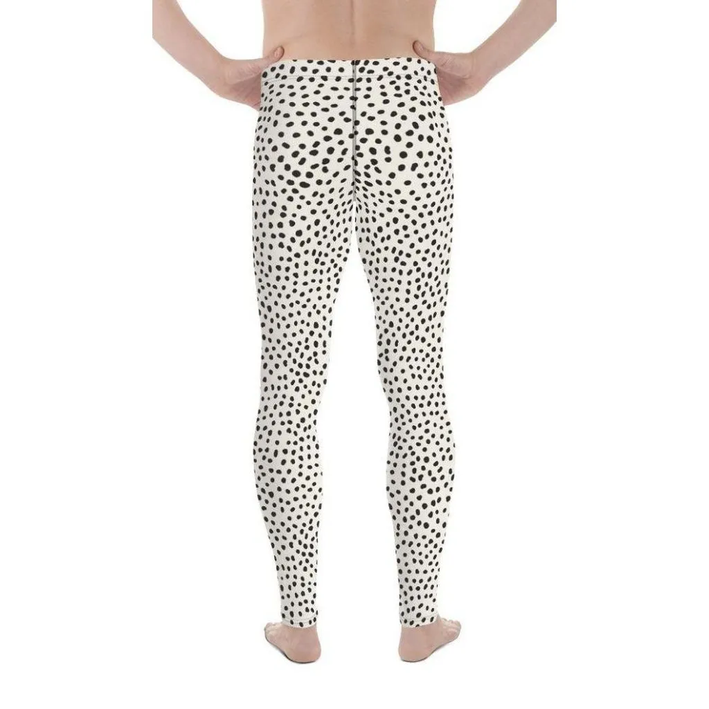 Beige Polka Dot Pattern Men's Leggings