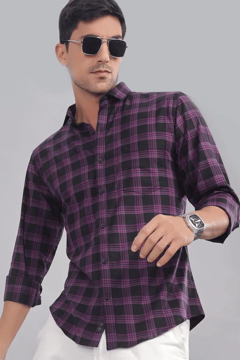 Black & Purple Multi Line Checks - Full-Stain Proof