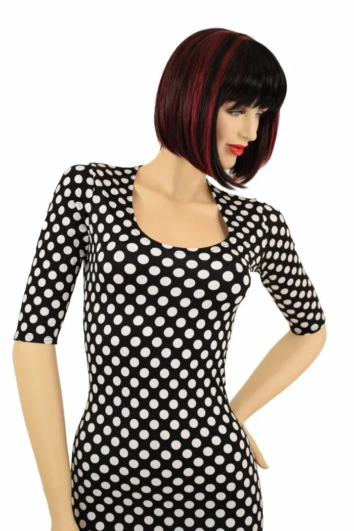 Black & White Polka Dot Wiggle Dress