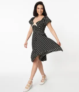 Black and Cream Polka Dot Ellias Swing Dress