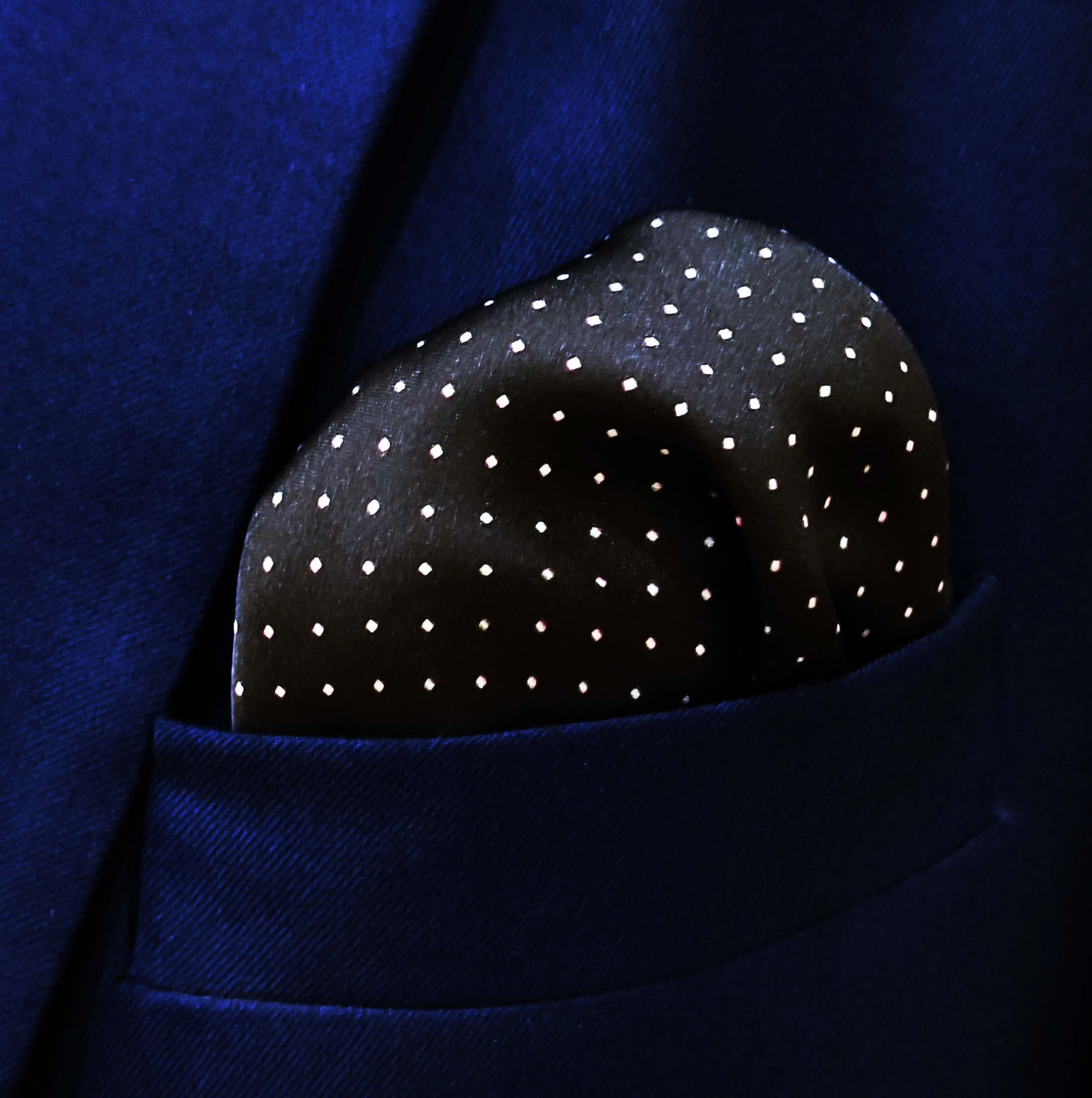 Black DOT POLKA - SILK POCKET SQUARES