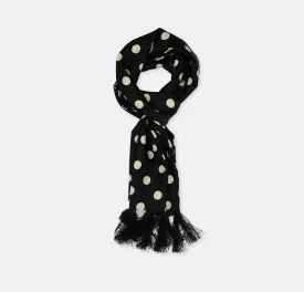 BLACK MIDI POLKA SILK MEN SCARVES