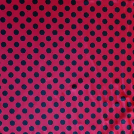 Black Polka Dots on Red Nylon Spandex Swimsuit Fabric