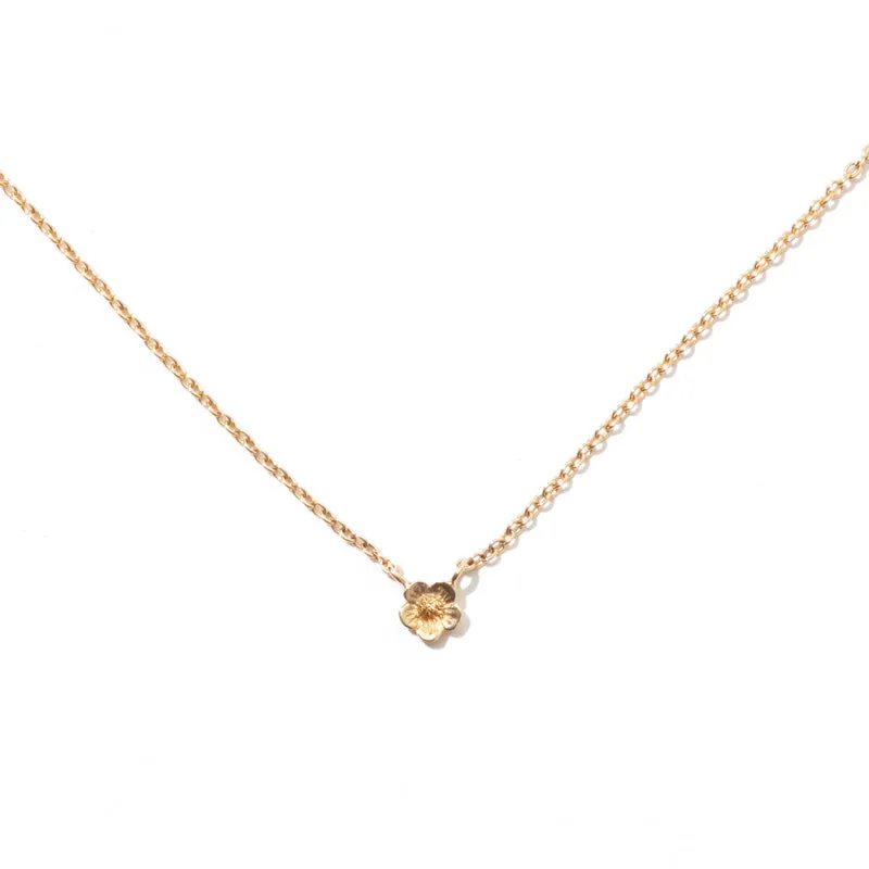 Blossom Mini Necklace, 9kt Yellow Gold