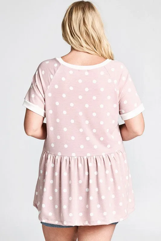 Blushing Dot Plus Size Tee