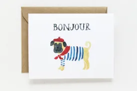 Bonjour Pug Card