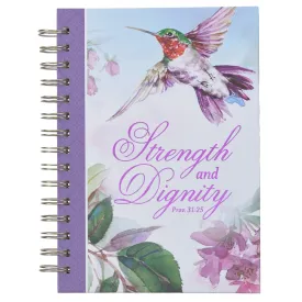 Book Journal Spiral Bound Strength & Dignity Purple Hummingbird Jlw189