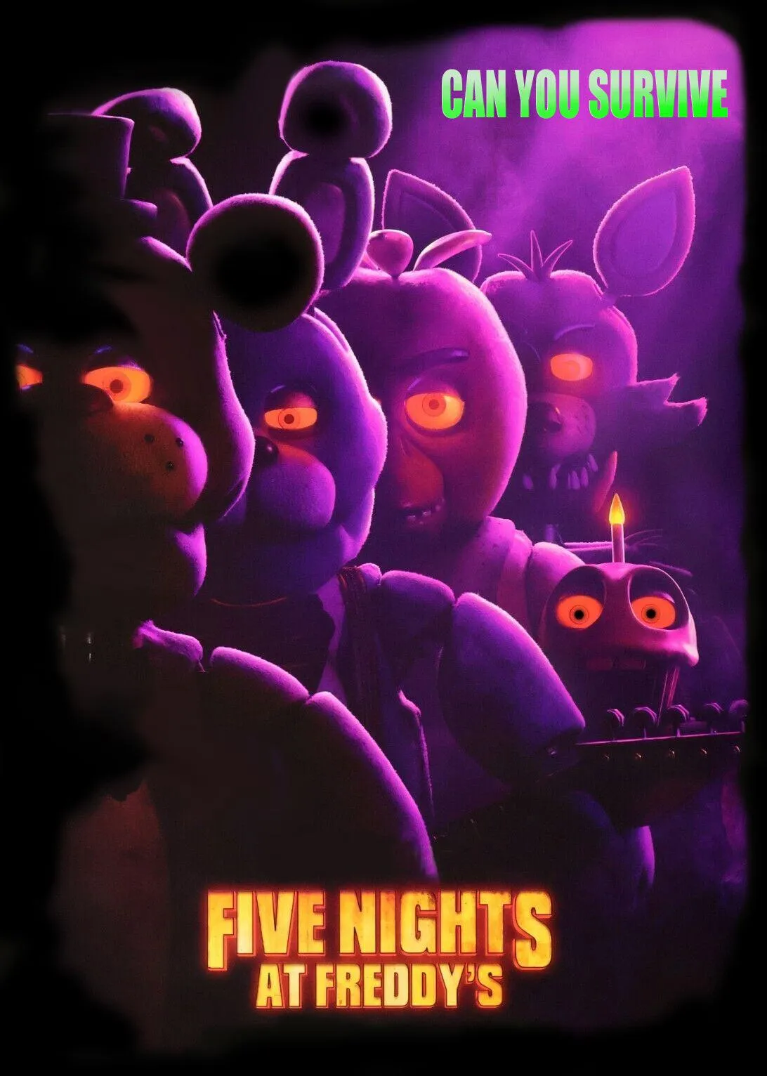 Survive Freddys Pizzeria: Classic Horror FNAF Movie Poster Art T-Shirt