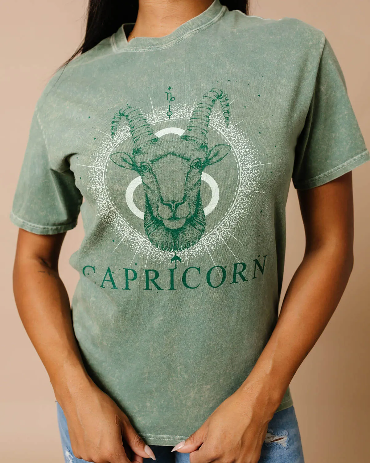 Capricorn Zodiac Graphic Crew T-Shirt | XS-2XL