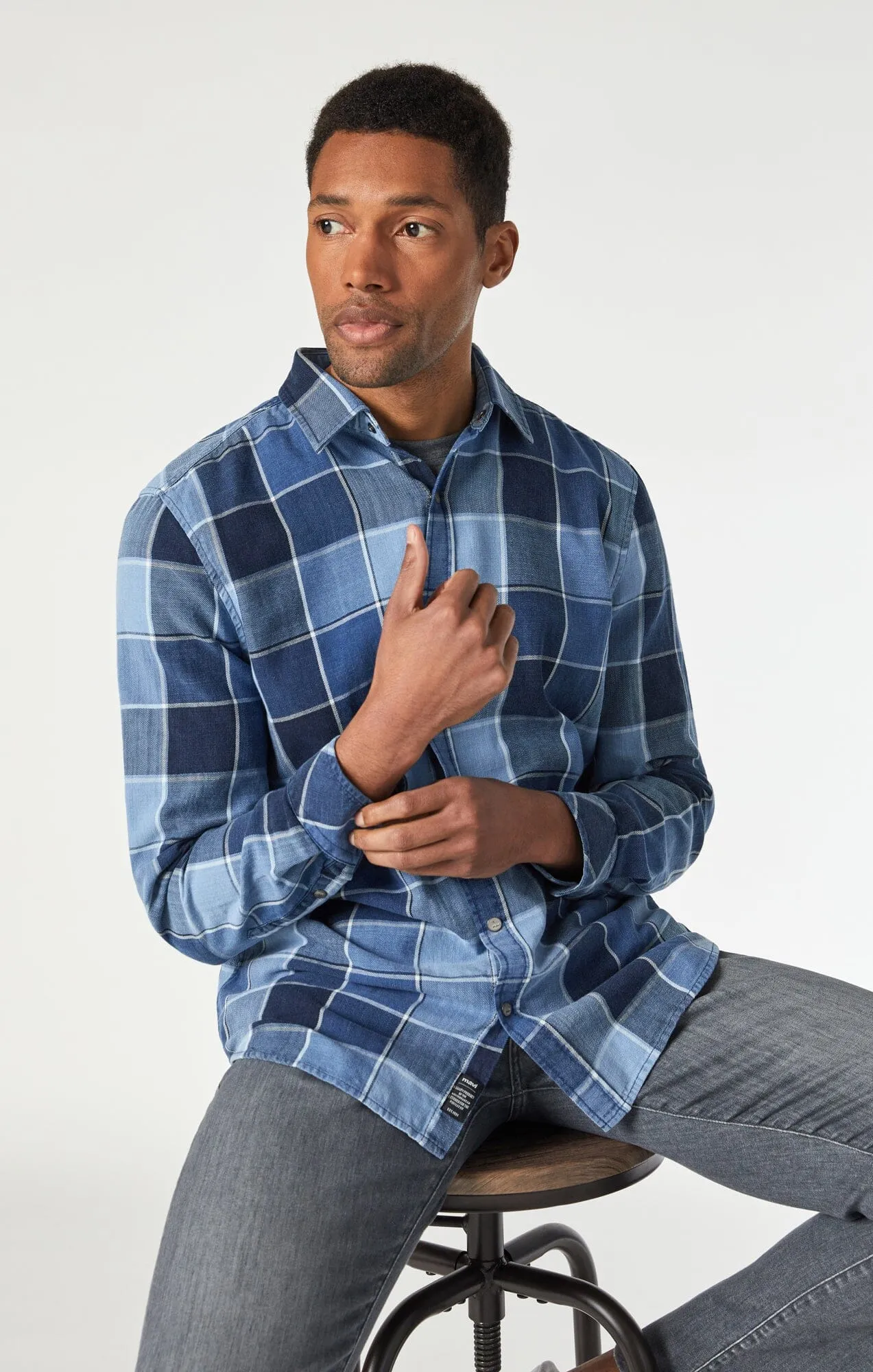 CHECK SHIRT IN INDIGO CHECK