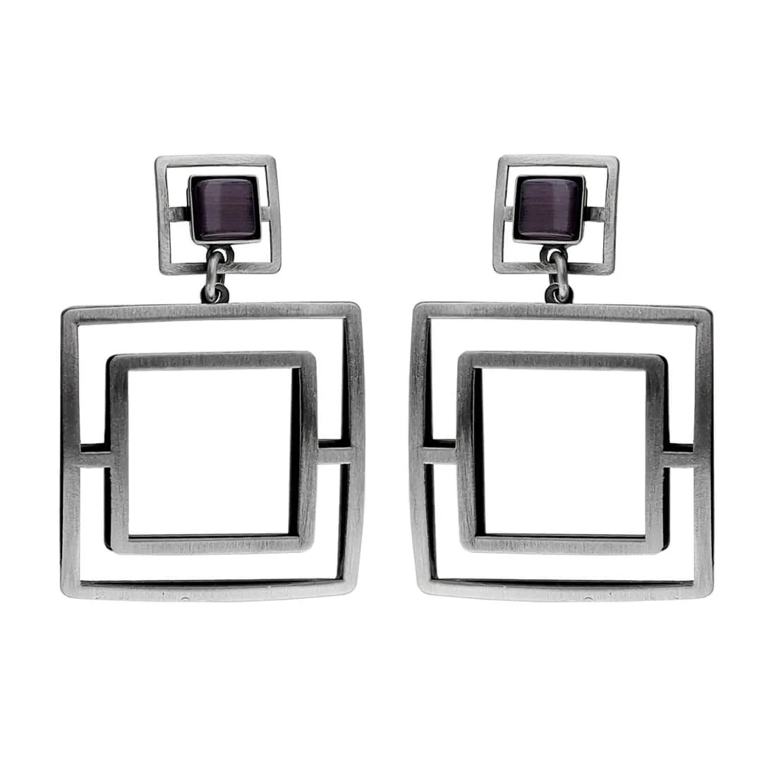 Christophe Poly Large Fresh Modern Squares Post Earrings