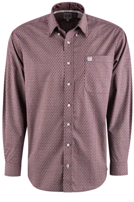 Cinch Diamond Long Sleeve Button-front Shirt - Purple