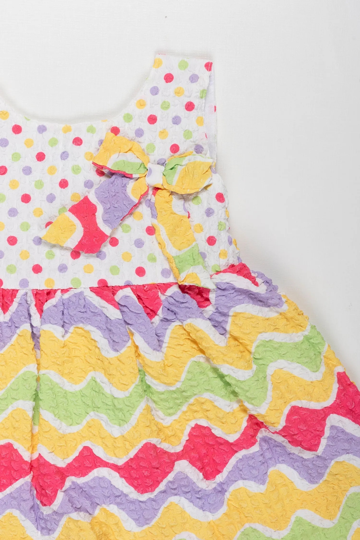 Confetti Cheer Polka Dot and Waves Frock for Baby Girls - Joyful Summer Style