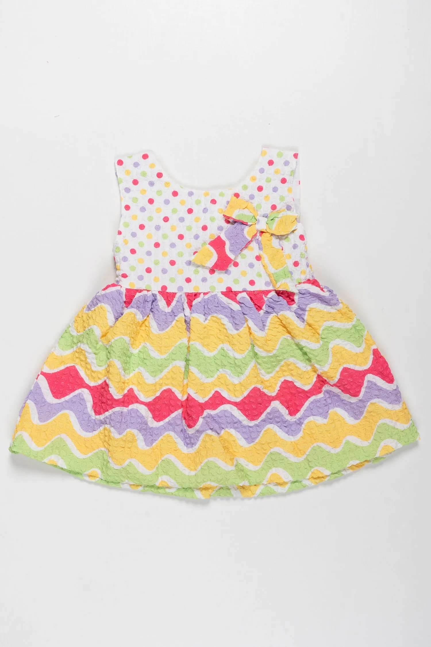 Confetti Cheer Polka Dot and Waves Frock for Baby Girls - Joyful Summer Style