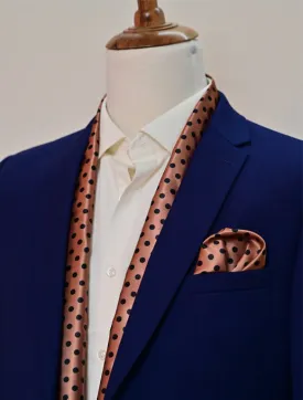 Coral Sands Polka Dot Silk Scarf & Pocket Square Set