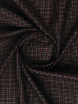 Cotton Checked Brown Shirt Fabric Cascade