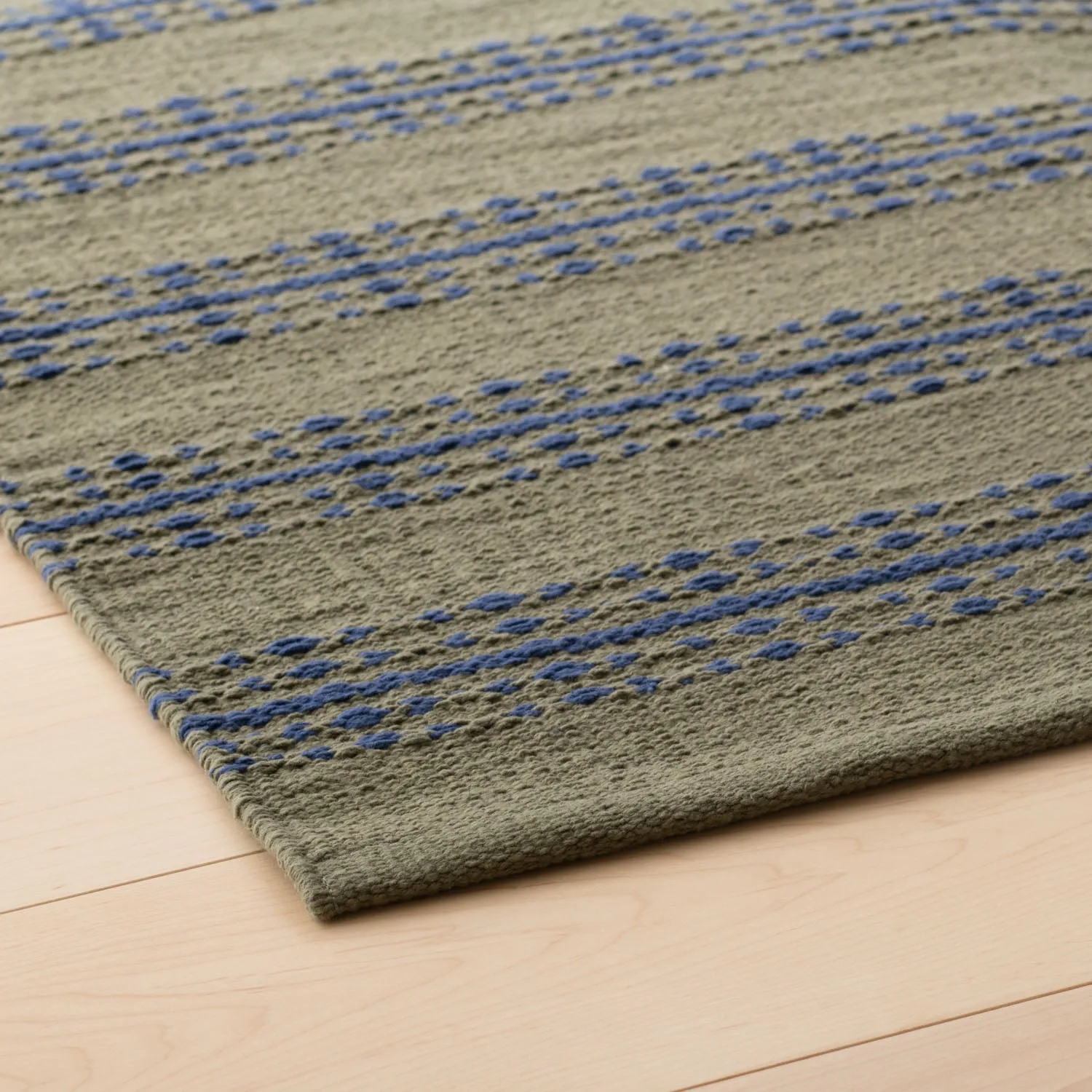 Cotton Ticking Stripe Flatweave Rug