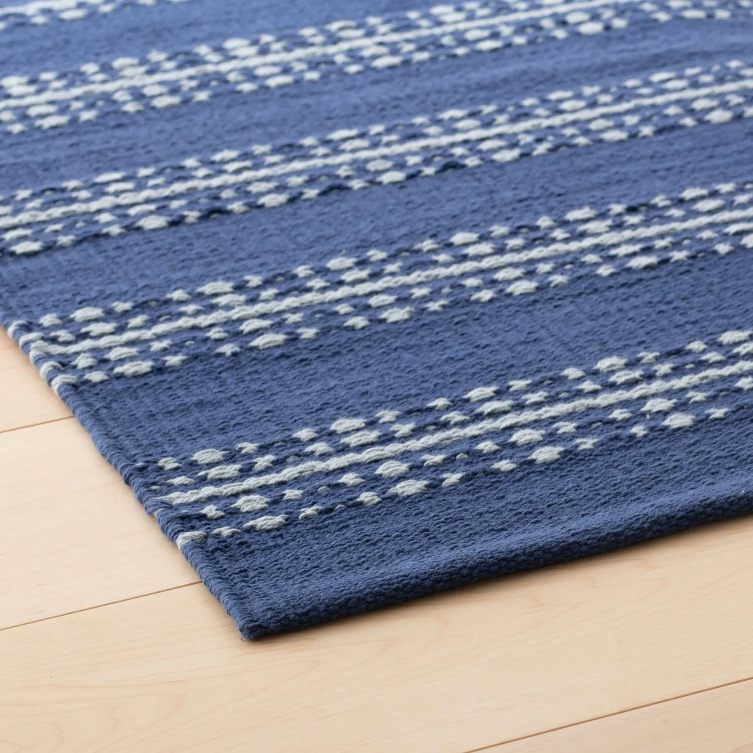 Cotton Ticking Stripe Flatweave Rug