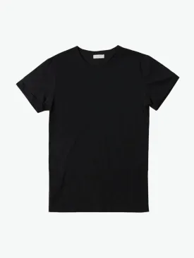 Crew Neck Ribbed T-Shirt Black