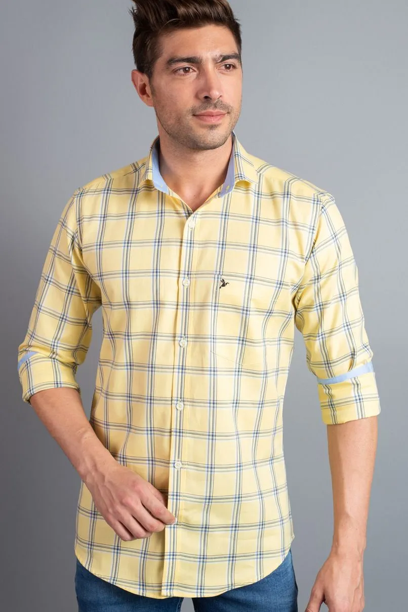 Crisp Yellow Checks - Full-Stain Proof