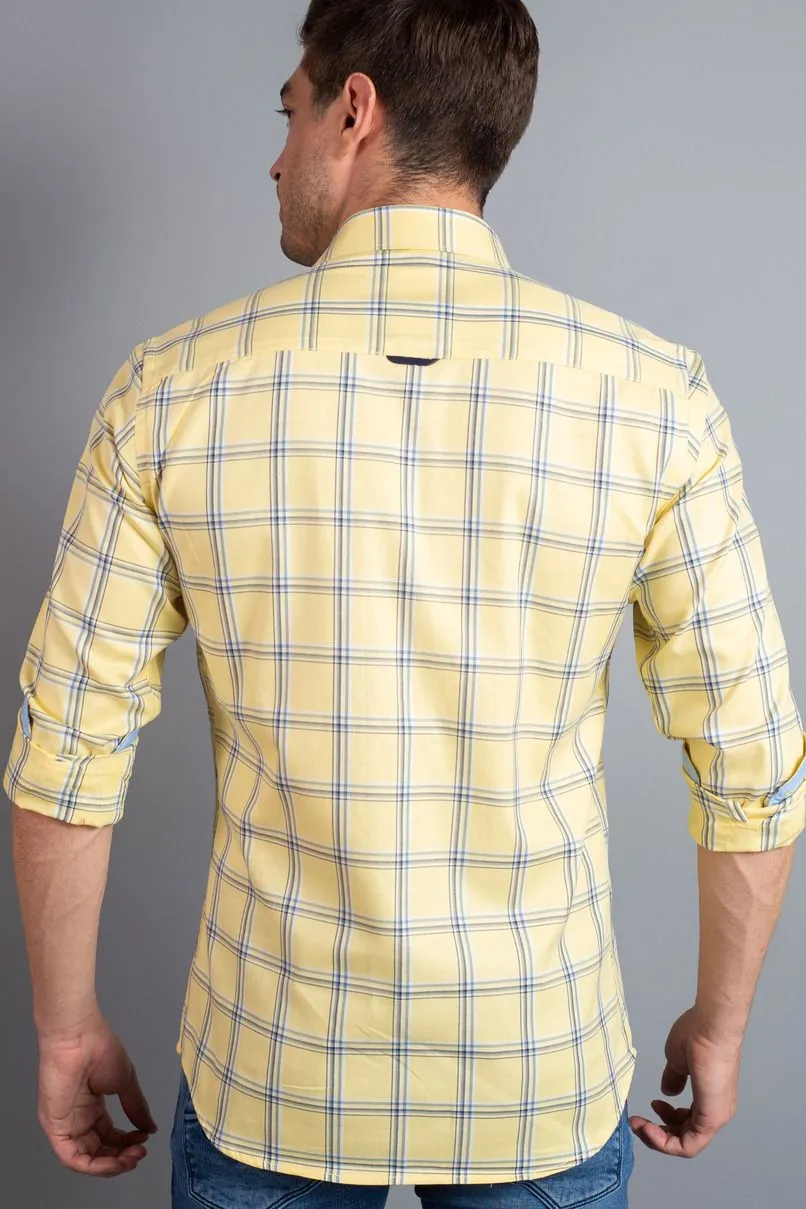 Crisp Yellow Checks - Full-Stain Proof