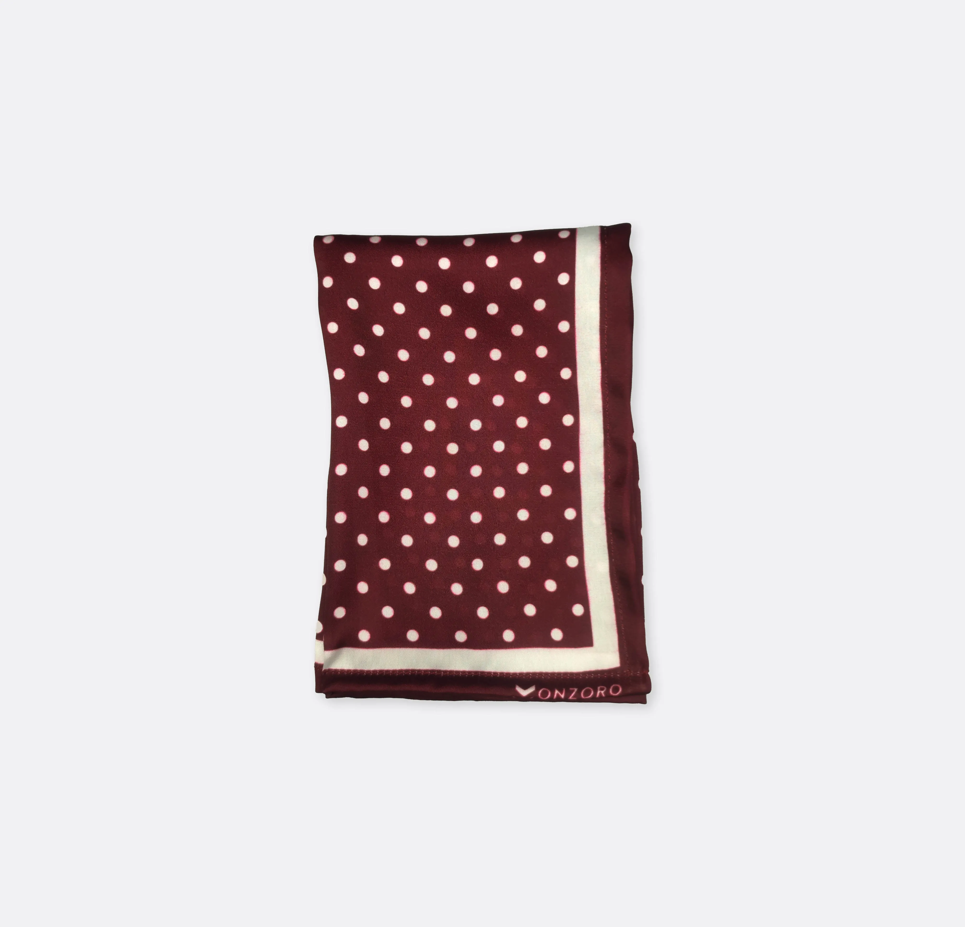 DARK MAROON WITH WHITE POLKA DROPS - SILK pocket squares