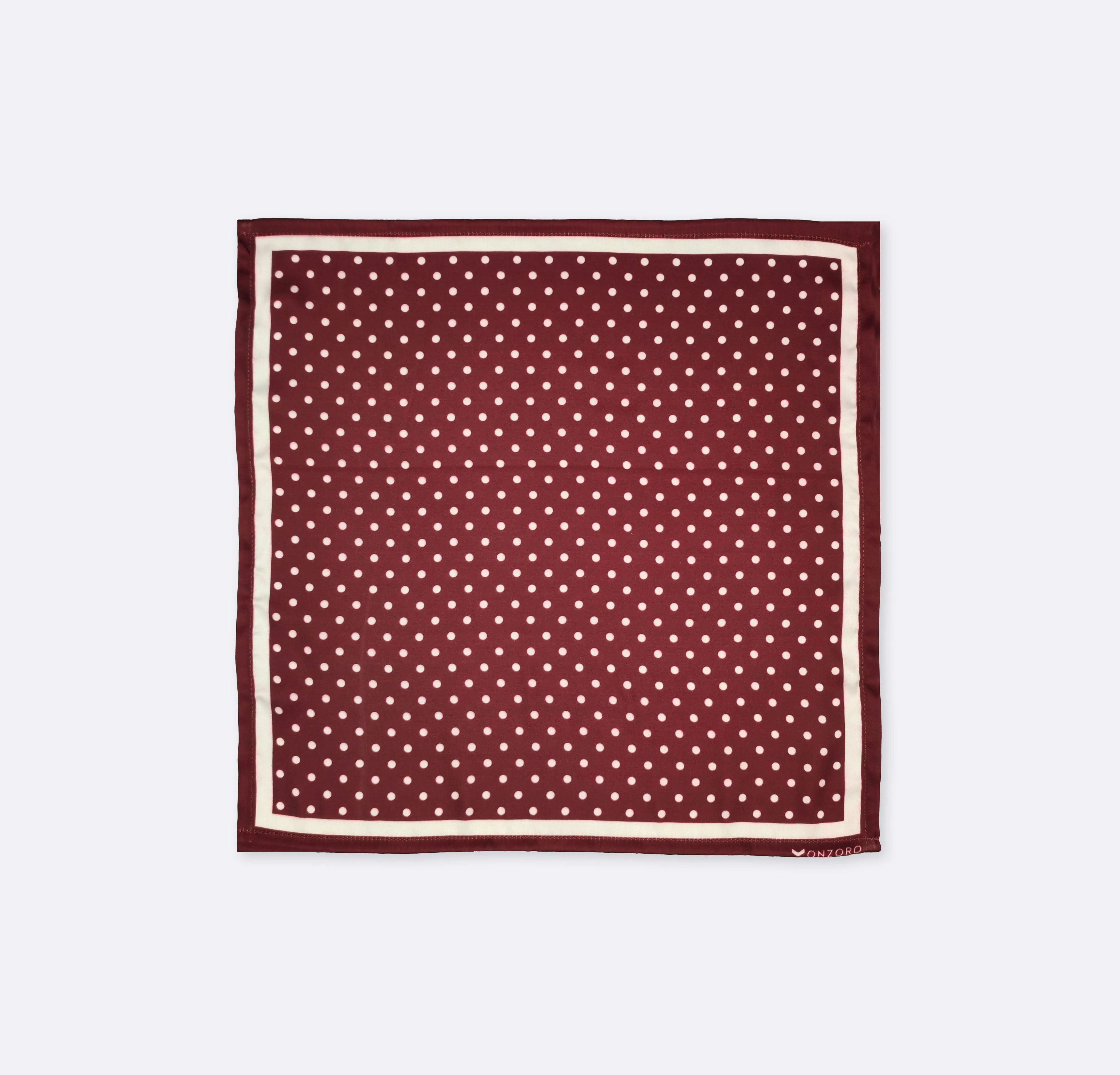 DARK MAROON WITH WHITE POLKA DROPS - SILK pocket squares