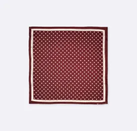 DARK MAROON WITH WHITE POLKA DROPS - SILK pocket squares