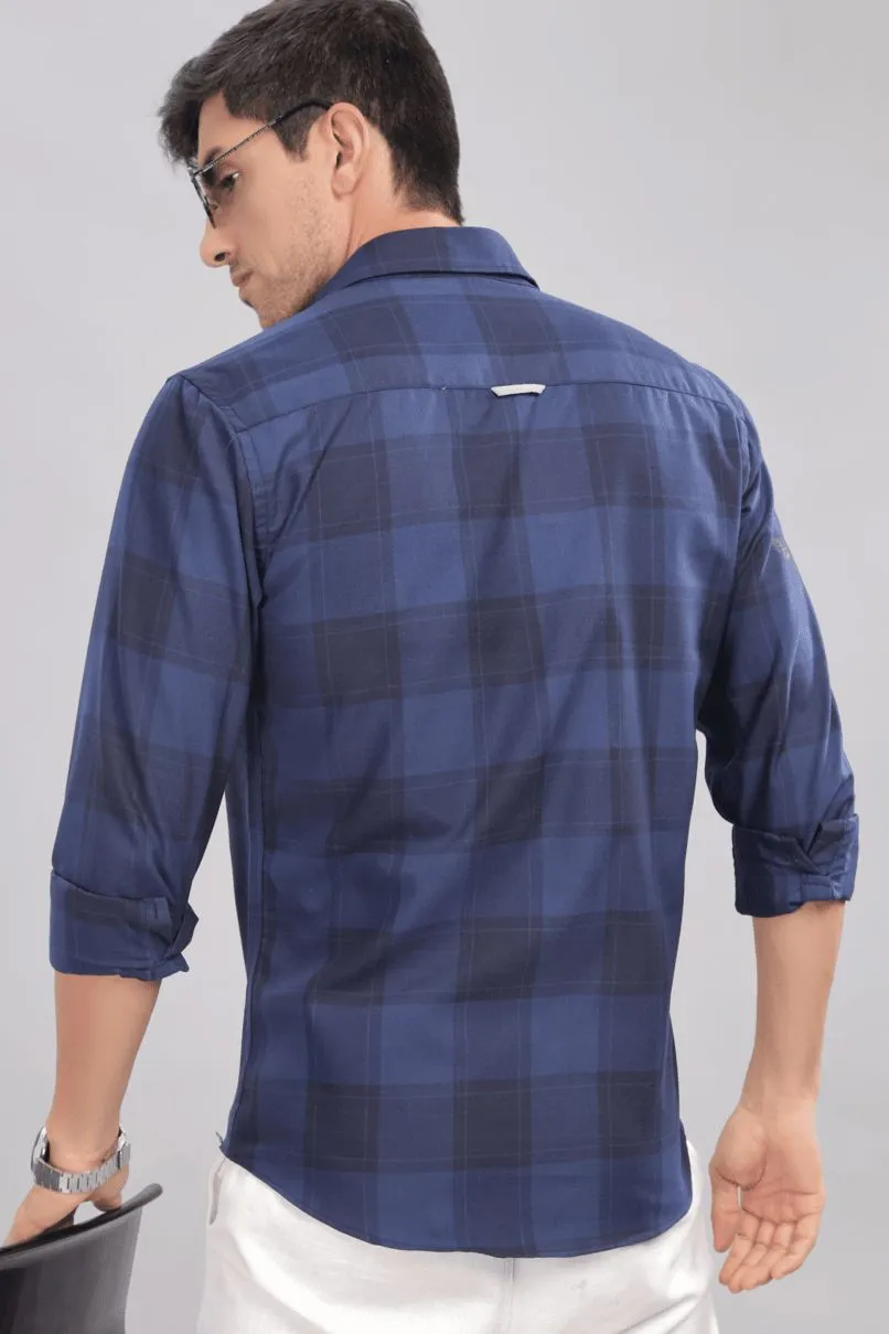 Darkish Blue & Black Checks - Full-Stain Proof