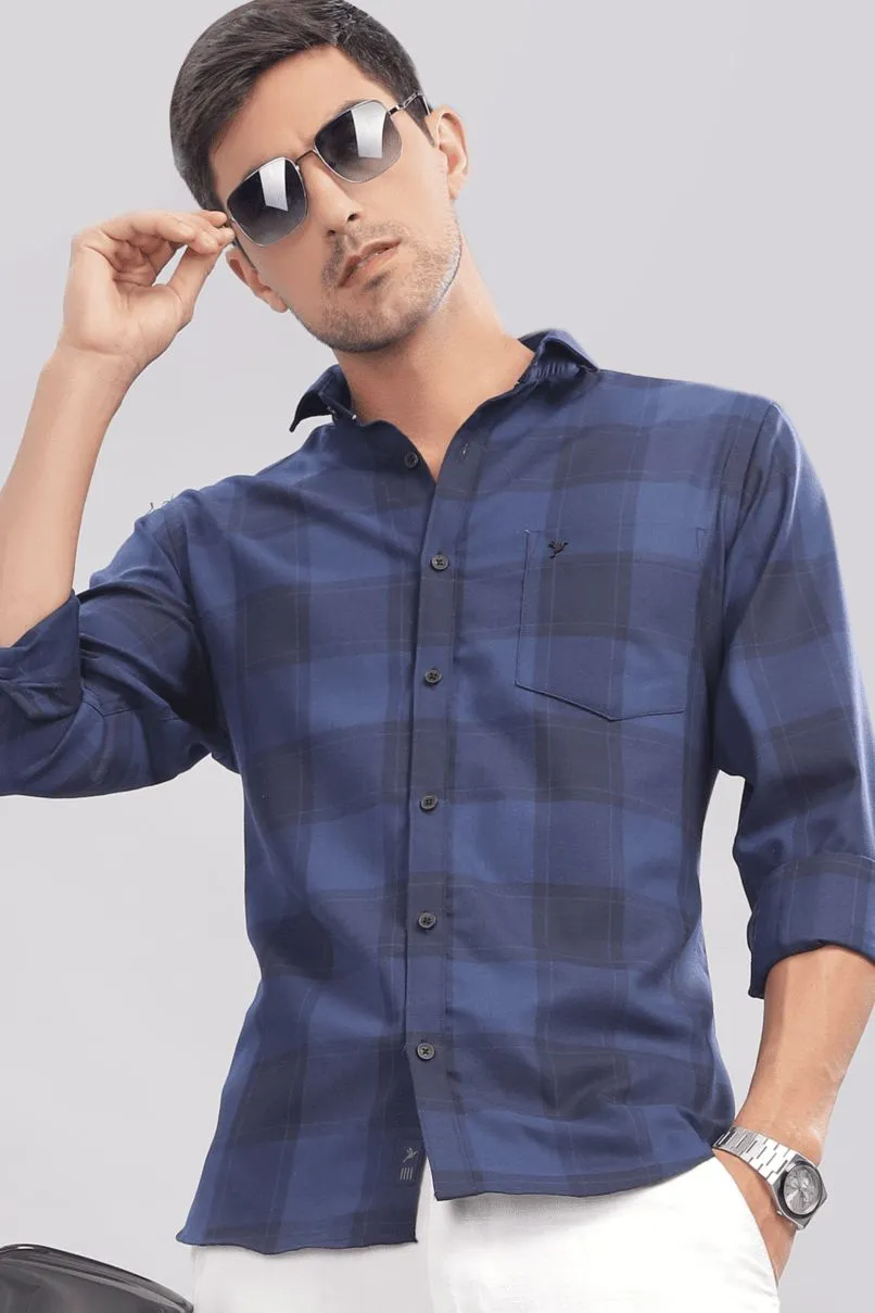 Darkish Blue & Black Checks - Full-Stain Proof