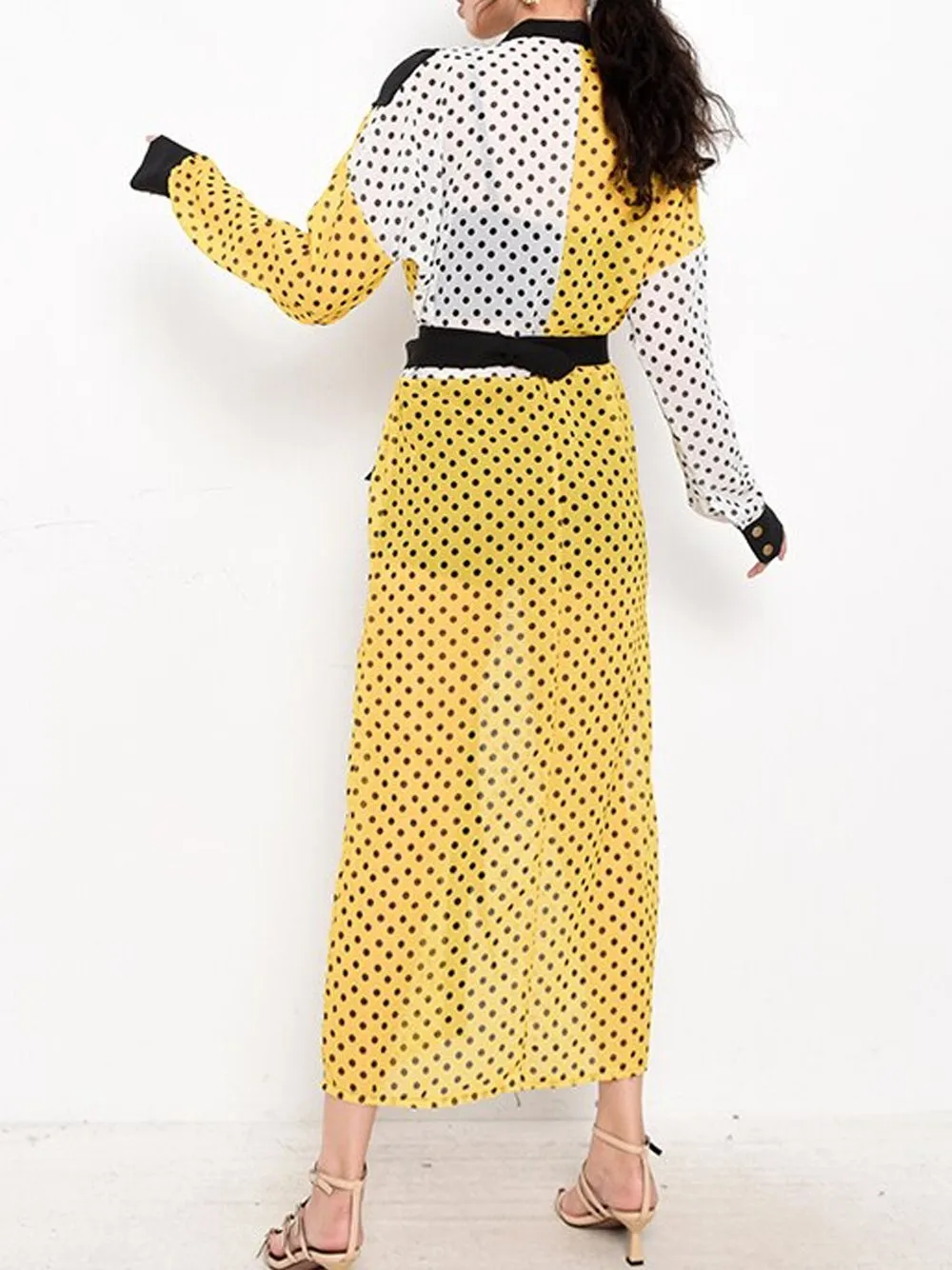 DEATTI Polka Dot Printed Kimono Dress